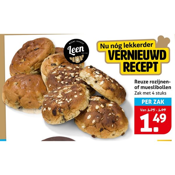 Reuze rozijnen- of mueslibollen