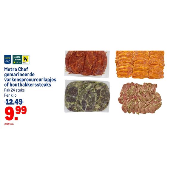 Metro Chef gemarineerde varkensprocureurlapjes of houthakkerssteaks