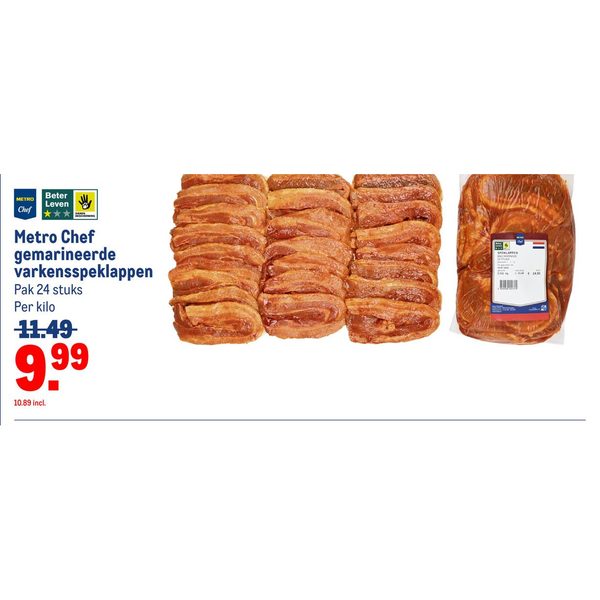 Metro Chef gemarineerde varkensspeklappen