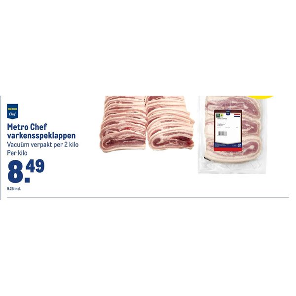 Metro Chef varkensspeklappen