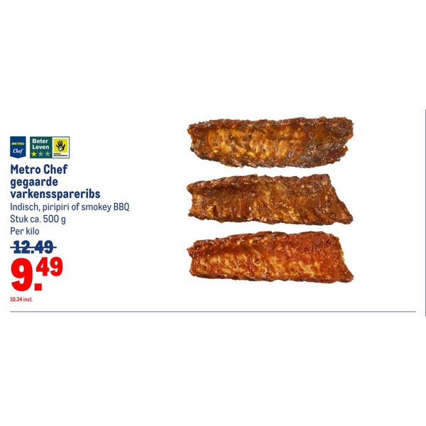 Metro Chef gegaarde varkensspareribs