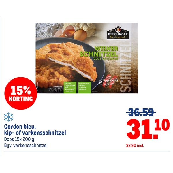 Gierlinger Cordon bleu, kip- of varkensschnitzel