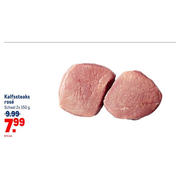 Kalfssteaks rosé