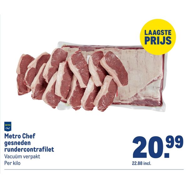 Metro Chef gesneden rundercontrafilet