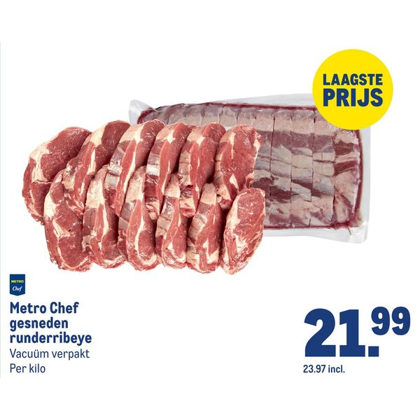 Metro Chef gesneden runderribeye
