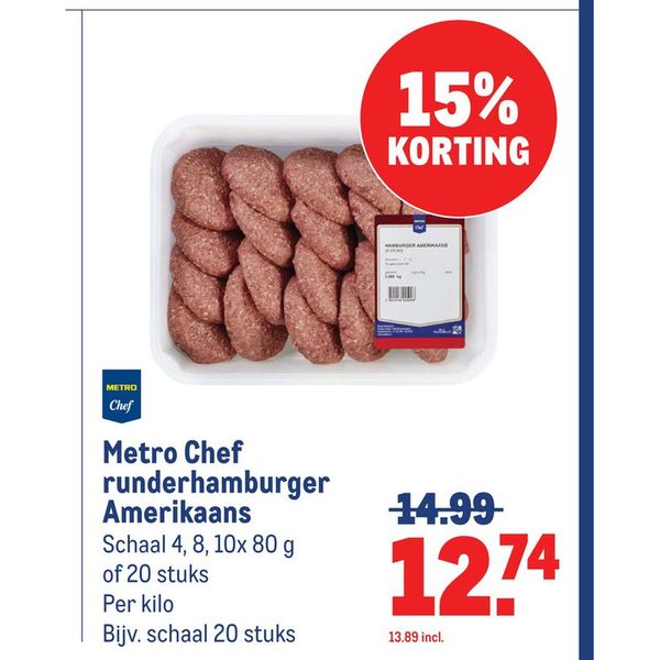 Metro Chef runderhamburger Amerikaans