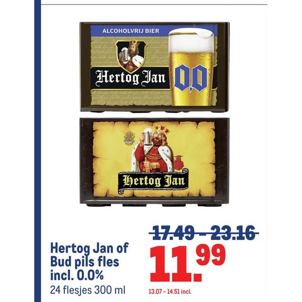 Hertog Jan of Bud pils fles