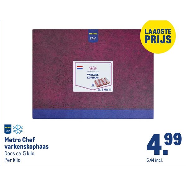 Metro Chef varkenskophaas