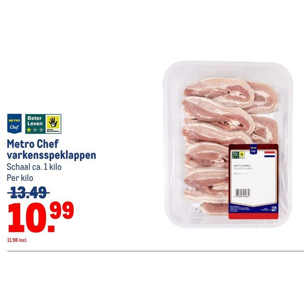 Metro Chef varkensspeklappen