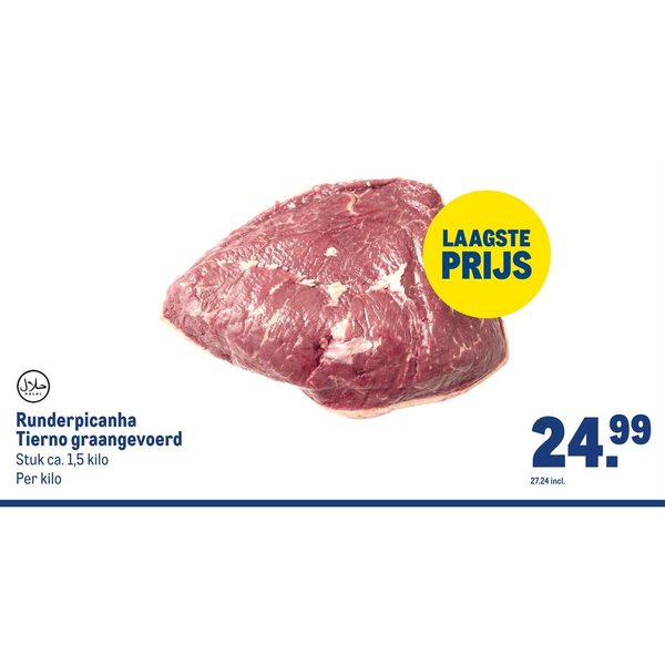 Runderpicanha Tierno graangevoerd