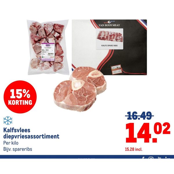 Kalfsvlees diepvriesassortiment