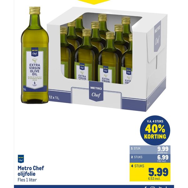 Metro Chef olijfolie 12x1L