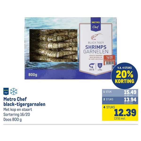 Metro Chef black-tigergarnalen 16/20