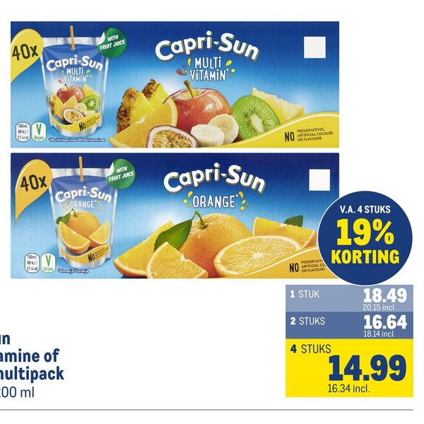 Capri-Sun multivitamines of orange multipack