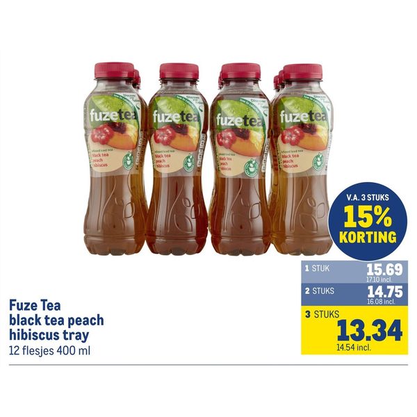 Fuze Tea black tea peach hibiscus tray
