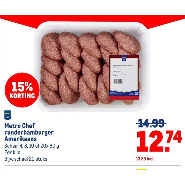 Metro Chef runderhamburger Amerikaans