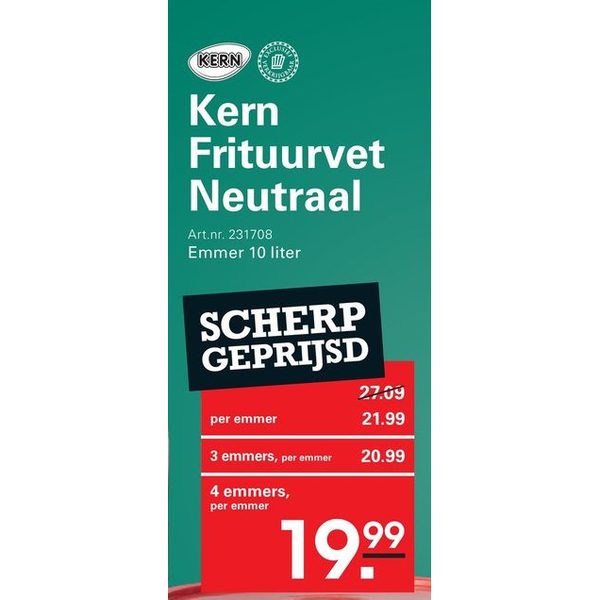 Kern Frituurvet Neutraal
