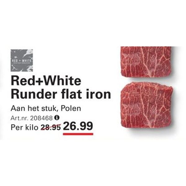 Red+White Runder flat iron