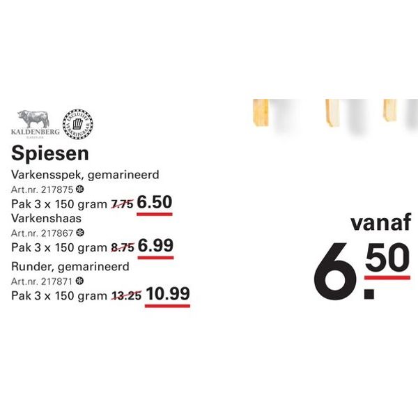 Spiesen Varkensspek, gemarineerd