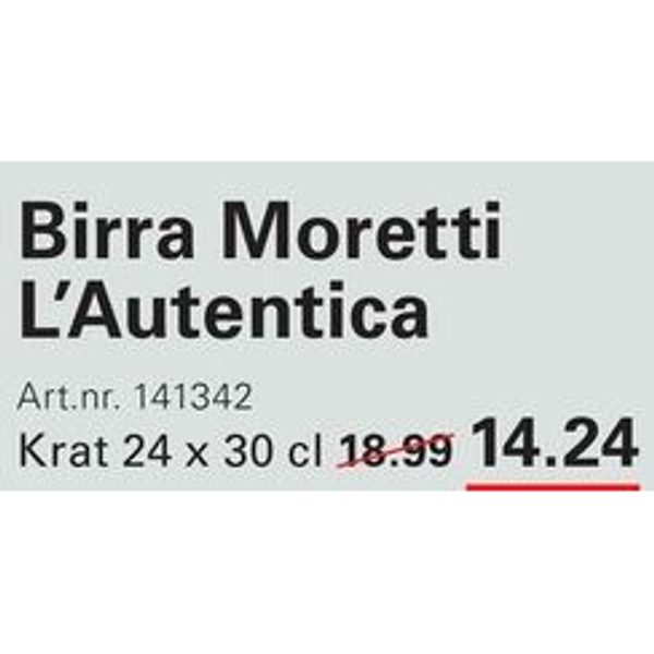 Birra Moretti L'Autentica