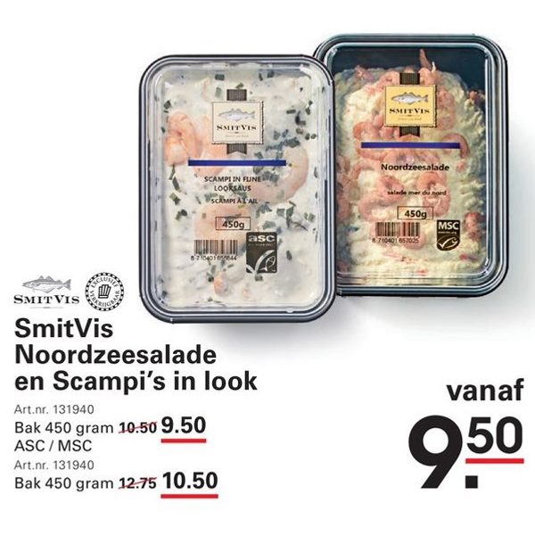 SmitVis Noordzeesalade en Scampi's in look