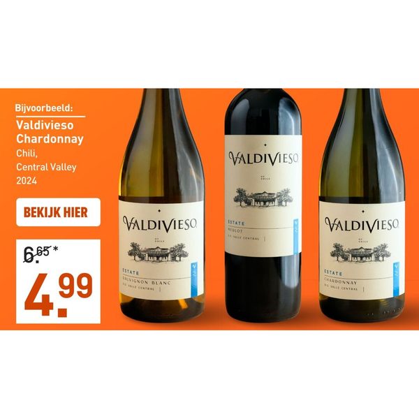Valdivieso wijnen (Chardonnay, Merlot, Sauvignon Blanc)