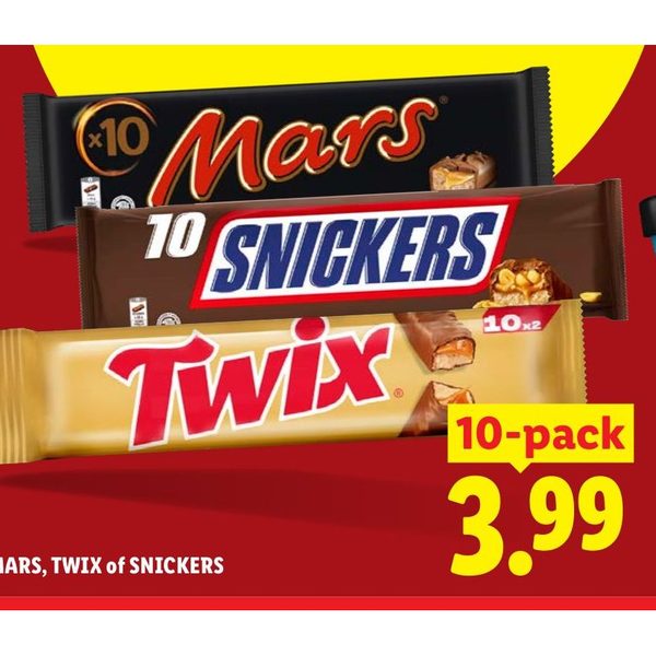 Mars, Snickers of Twix 10-pack