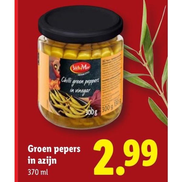 Groene pepers in azijn