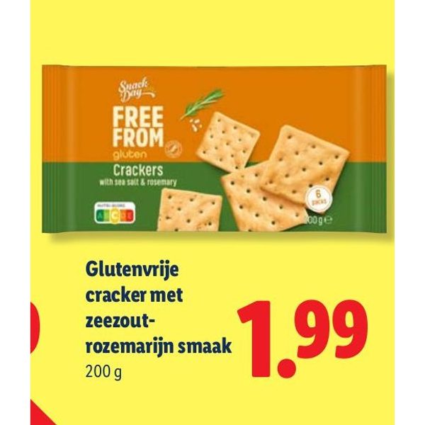Glutenvrije cracker met zeezout-rozemarijn smaak