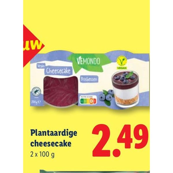 Plantaardige cheesecake