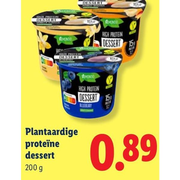 Plantaardige proteïne dessert