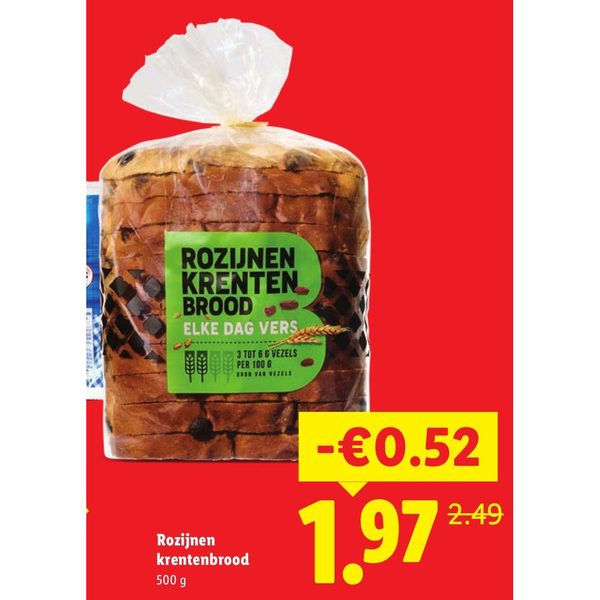 Rozijnen krentenbrood