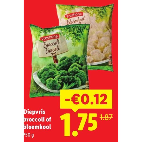 Diepvries broccoli of bloemkool