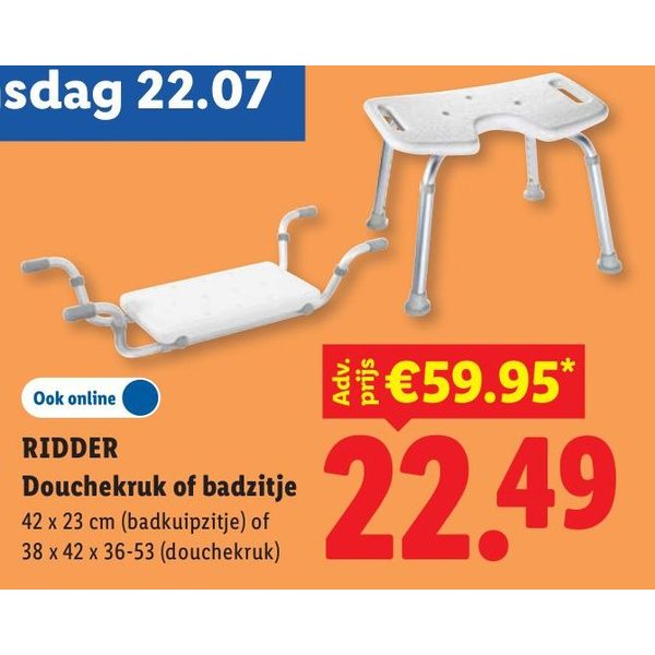 RIDDER Douchekruk of badzitje