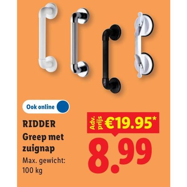 RIDDER Greep met zuignap