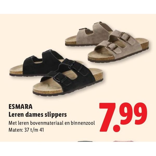 ESMARA Leren dames slippers