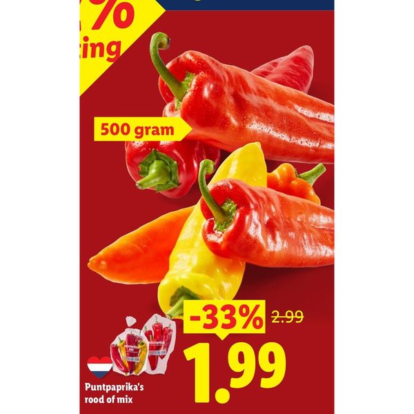 Puntpaprika's rood of mix