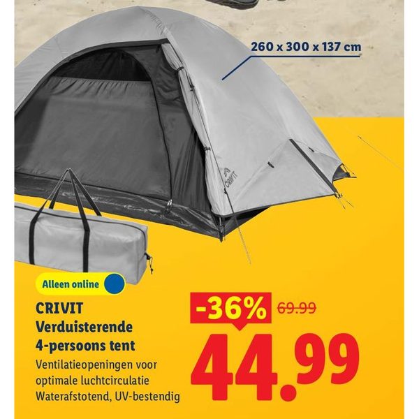 CRIVIT Verduisterende 4-persoons tent