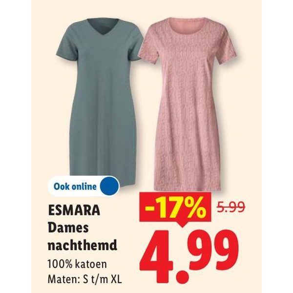 ESMARA Dames nachthemd