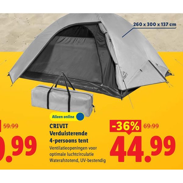 CRIVIT Verduisterende 4-persoons tent