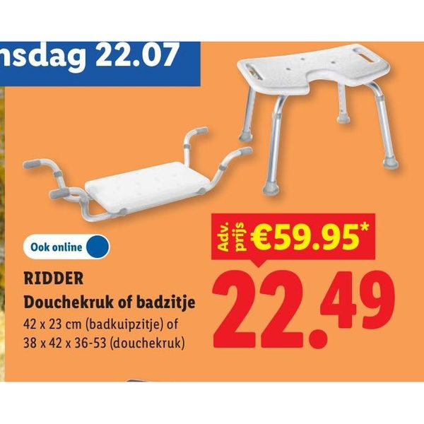 RIDDER Douchekruk of badzitje