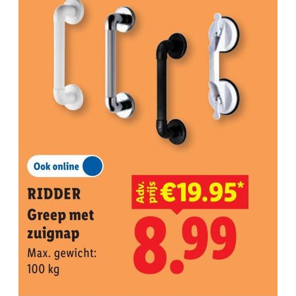 RIDDER Greep met zuignap