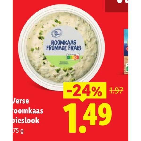 Verse roomkaas bieslook