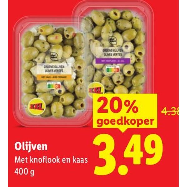 Olijven met knoflook en kaas
