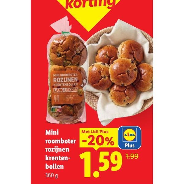 Mini roomboter rozijnen krentenbollen