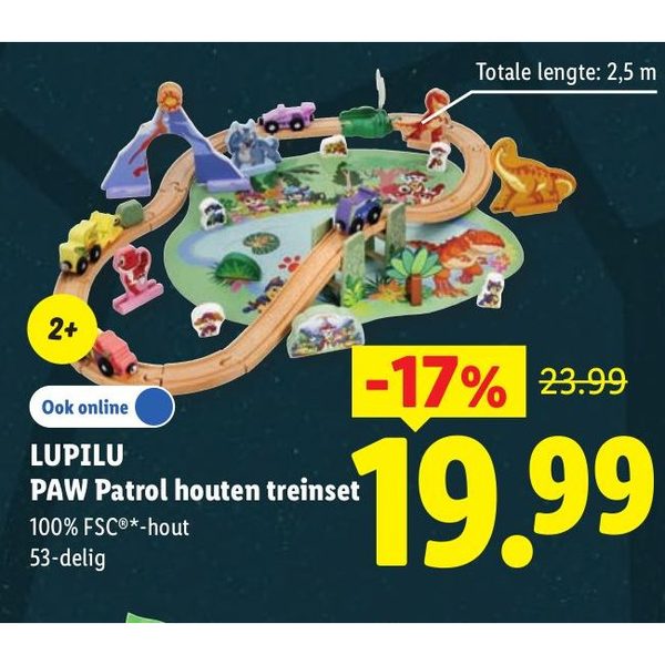 LUPILU PAW Patrol houten treinset