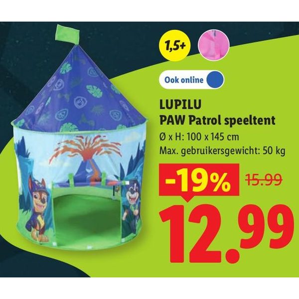 LUPILU PAW Patrol speeltent