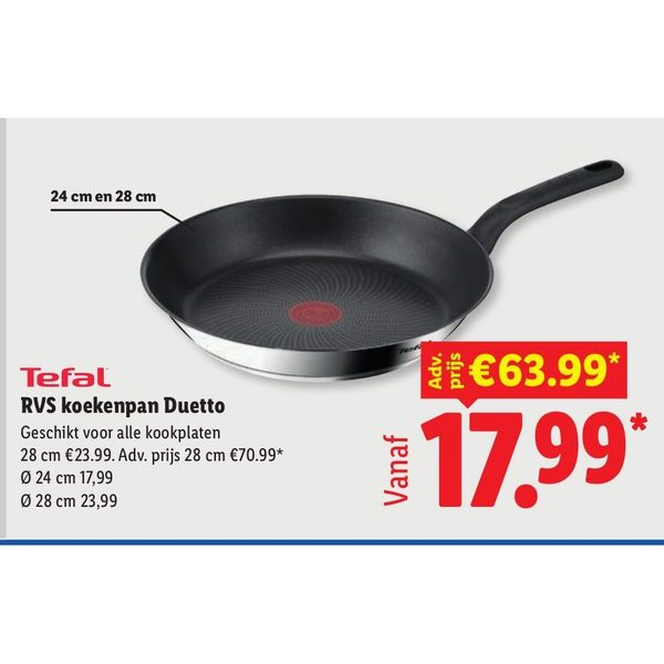 Tefal RVS koekenpan Duetto