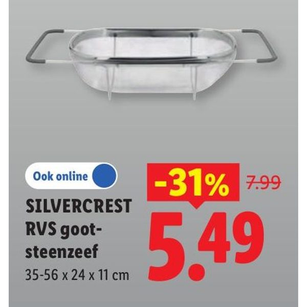 Silvercrest RVS gootsteenzeef