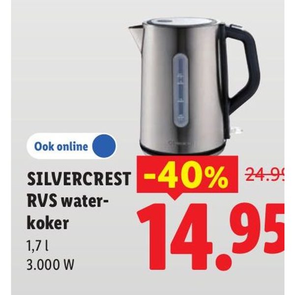 Silvercrest RVS waterkoker